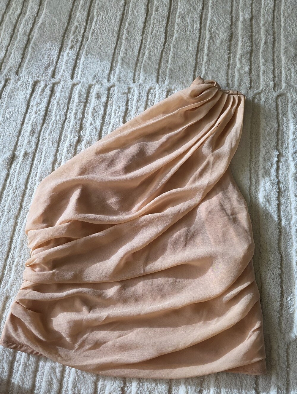 Peach One-Shoulder Draped Chiffon Top Abercrombie & Fitch A&F
